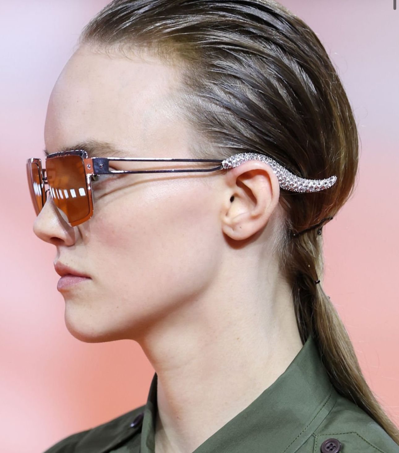 Prada eyewear with crystal-set temple