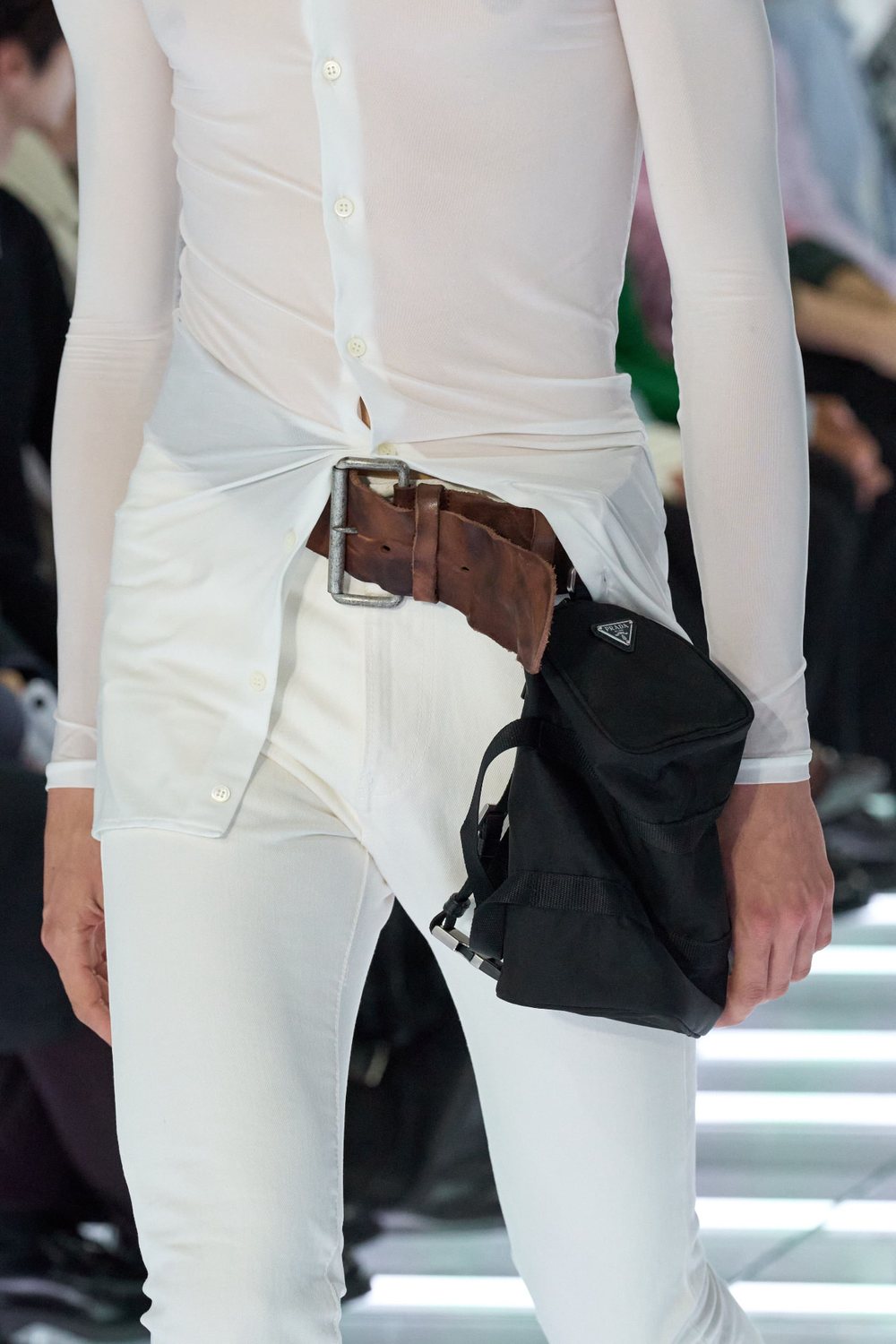 Prada accessory detail on the runway